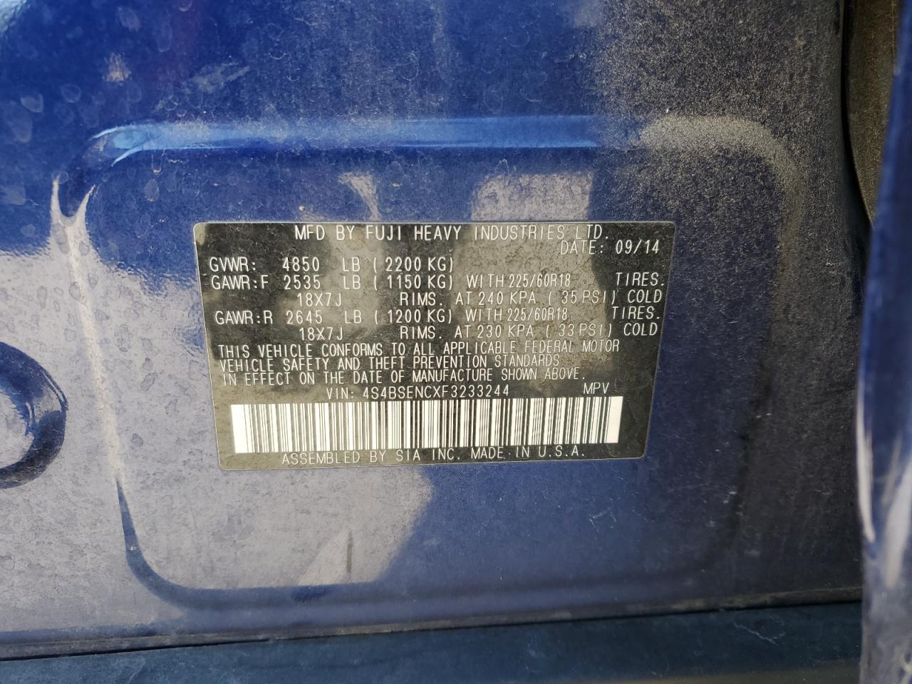 Subaru Outback 3.6r Limited Image 13